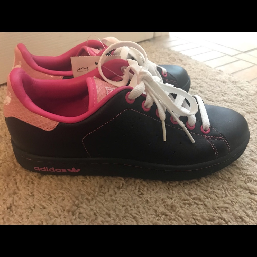 Black and Pink Adidas Shoes